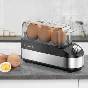 Alat masak telur listrik ABS warna-warni, alat pemasak telur Mini cepat mati otomatis 3 in 1