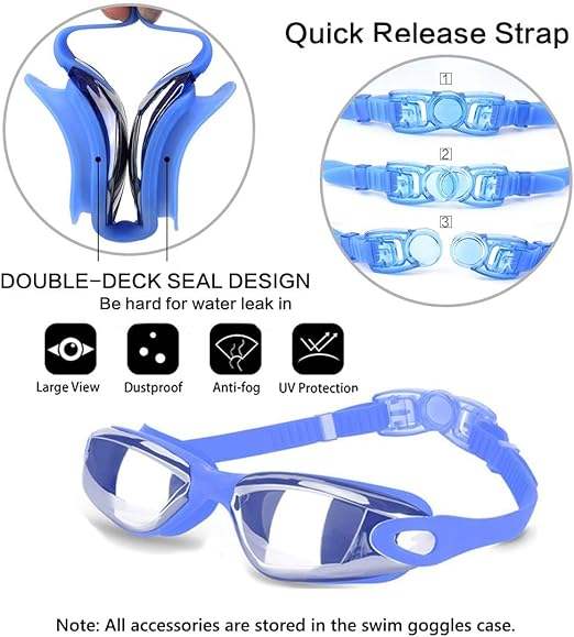 High Quality Adult Professional Anti Fog Swim Goggles with PC Lenses Eye Protection Waterproof Swimming Glasses