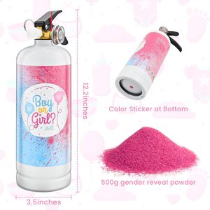 Canon à fumée géant rose et bleu de 1L, style <span class=keywords><strong>extincteur</strong></span>, pour révélation du sexe, décoration de fête de naissance - Product Image 3