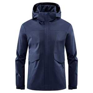 Men's Windproof Jacket With Hood Solid Color Contrast Winter Outdoor Workwear Custom Logo Available - Product Image 4