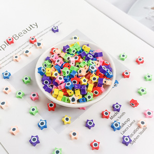 Tranches de poterie en argile souple 10MM perforées, perles colorées, accessoires de décoration, fournitures pour <span class=keywords><strong>la</strong></span> fabrication de bracelets, forme irrégulière - Product Image 4
