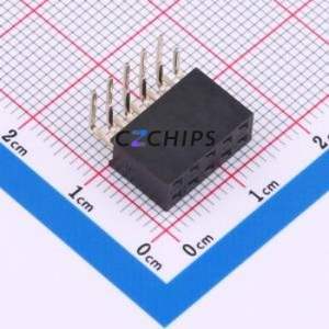 HC-PM254-8.5H-2x5PW Pin Socket Bent Lead Through Hole,P=2.54mm Connector 2x5P 2.54mm 2.54mm Square Hole - Product Image 1