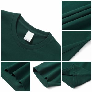 T-Shirt verde <span class=keywords><strong>scuro</strong></span> all'ingrosso di alta qualità con Logo ricamato in bianco 280g 100% cotone tinta unita peso massimo da <span class=keywords><strong>uomo</strong></span> T-Shirt personalizzata - Product Image 1