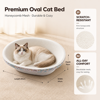 Griffoir ovale personnalisé en carton pour chat, grand lit-lounge durable en nid d'abeille pour grands chats, vente en gros OEM ODM