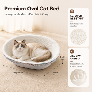 Rascador para Gatos Ovalado Personalizado al por Mayor con Logotipo OEM ODM, Cama Tipo Bañera <span class=keywords><strong>Grande</strong></span> de Cartón, Rascador Duradero de Panal para Gatos Grandes - Product Image 2