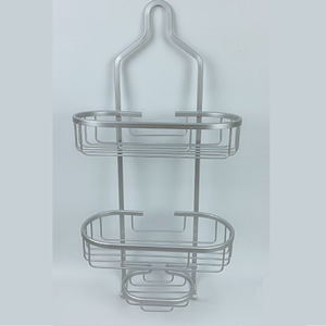 Bathroom <b>Shelf</b> Aluminum Oval Wall Mounted 2 Tier Minimalist Design For Bathroom Kitchen <b>Bedroom</b> - Product Image 3