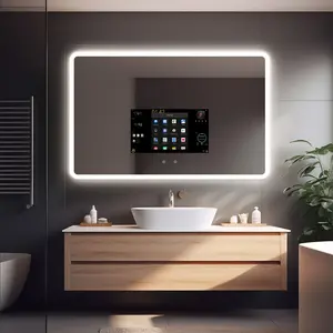 Schlussverkauf Rechteck-Led-Spiegel Badezimmer Vollfunktions-Android-Smart-Magic-Badezimmerspiegel Fernseher