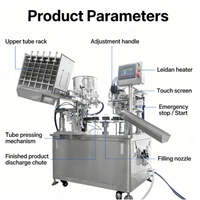 Machine de remplissage et de scellage semi-automatique électrique et pneumatique pour tubes souples en plastique, pour cosmétiques, boissons, aliments, 200 ml, haute précision