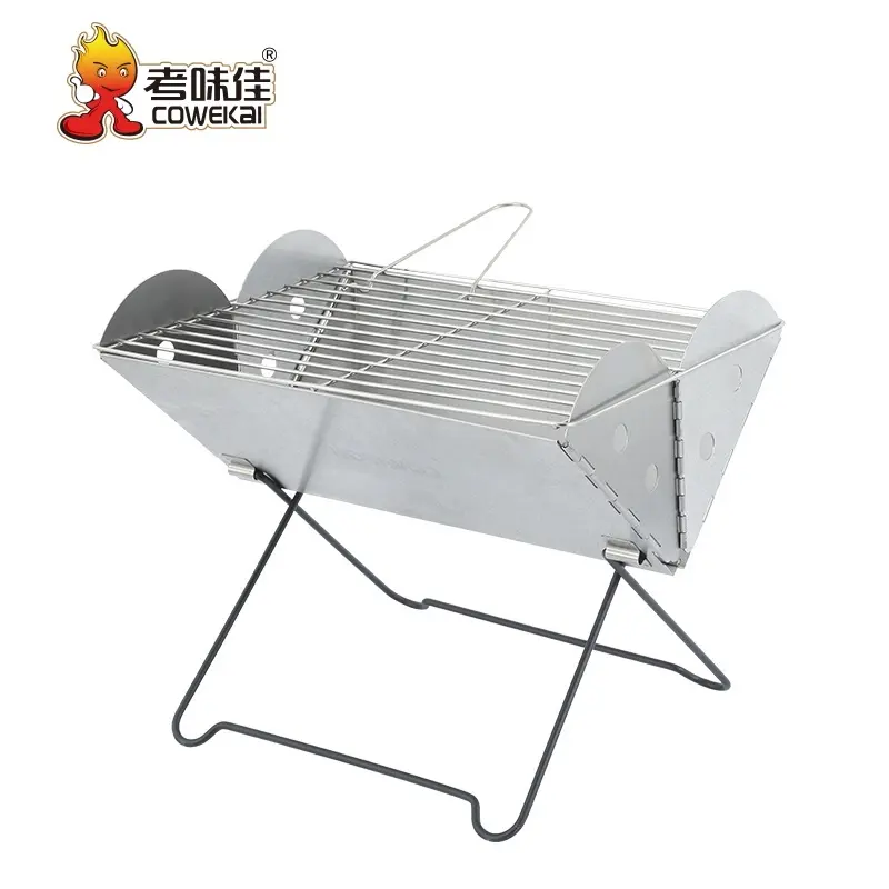 Easy Clean Stainless Steel Portable Folding X Shape Charcoal Bbq Grill For Outdoor Camping