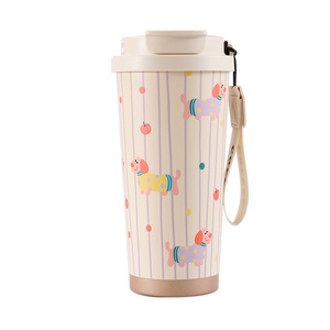 Duumoo Stainless Steel Tumbler 500Ml Insulated Coffee Mug With Cat And Apple Design For Travel And Daily Use - Product Image 5
