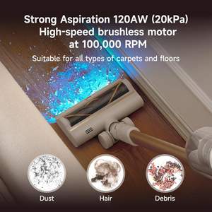 Original For Dreame U20 Cordless Vacuum Blue Light Dust Reveal 120AW Suction <b>Power</b> Multi-surface Anti-tangle <b>Brush</b> - Product Image 2