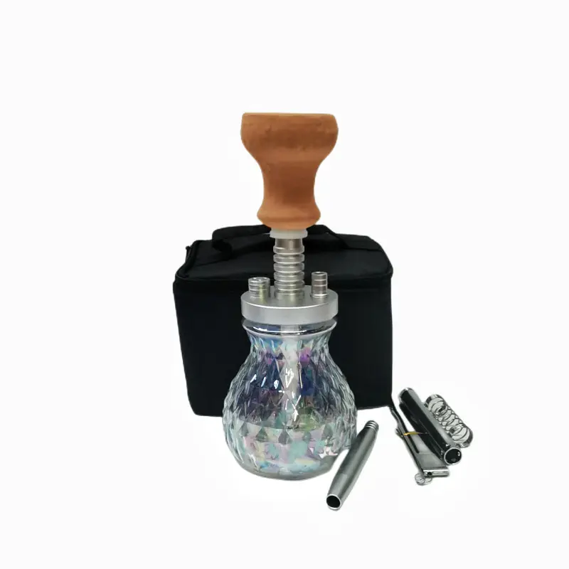 Vente en gros en stock dans l'usine de la Chine petit narguilé en verre pas cher narguilé Unity mini petit narguilé portable Hukah Shisha