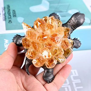 Nouveau produit <span class=keywords><strong>grappe</strong></span> de cristal de haute qualité en pierre de guérison sculptée <span class=keywords><strong>lampe</strong></span> en <span class=keywords><strong>grappe</strong></span> de tortue pour la décoration d'éclairage ambiant - Product Image 2
