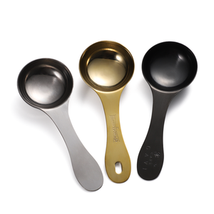 Cucharas de condimentos de acero inoxidable 430 personalizadas, cuchara medidora de Metal, color negro, ISO, 10ML - Product Image 2