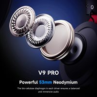 Auriculares para Juegos MCHOSE V9 PRO Tri-Mode Inalámbricos Ultraligeros con Alcance Inalámbrico de 40m, Diseño Ergonómico y Controladores de 53mm
