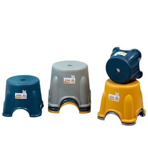 Petit tabouret rond en plastique pour enfant, siège de bain épaissi antidérapant pour bébé et tout-petit - Product Image 5