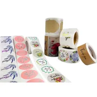 Rouleaux d'étiquettes rondes avec logo de marque adhésif personnalisé pour impression d'autocollants de produits