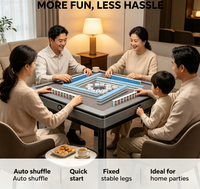 Table de Mahjong Automatique 36* avec Pieds Fixes Électriques, Résistante à l'Eau, en Métal/Plastique/Acier Inoxydable, pour Fêtes Familiales
