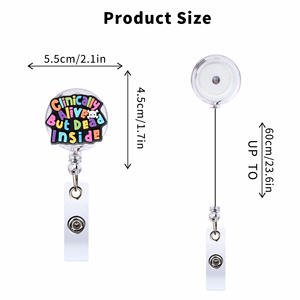 Porte-badge rétractable personnalisé en plastique avec paillettes, accessoires pour infirmières, porte-carte d'identité pour le secteur médical, porte-badge rétractable - Product Image 3