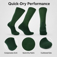 Chaussettes de sport à compression mi-hautes à séchage rapide avec soutien de la voûte plantaire et coussinets côtelés pour hommes et femmes, idéales pour le basketball et la course à pied