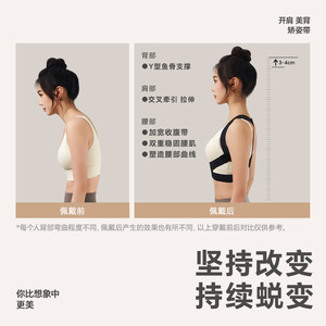 เข็มขัดพยุงหลังแบบบางสำหรับผู้หญิง ระบายอากาศได้ดี เหมาะสำหรับโยคะและสวมใส่ทุกวัน สีดำ ไซส์เดียว - Product Image 1