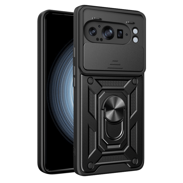 Slide Cover Ring Stand Armor Magnetic Case for Google Pixel 10 Pro XL Funda Para Celular 9 8 7 6 Samsung S26 A57 iPhone 17 Pro