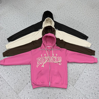 100% sudaderas con cremallera personalizadas de algodón para hombres de peso pesado de gran tamaño French Terry Unisex 3D Puff estampado Zip up Hoodie