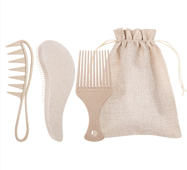 Brosse de tête + peigne à boucles + peigne à cheveux gras