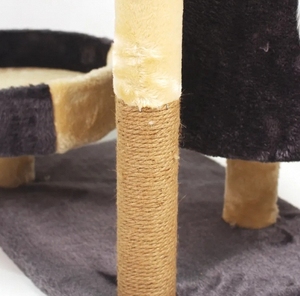Castillo de nido de gato de estilo moderno, plataforma de salto única, postes para rascar con agujero, nuevo diseño, casa de árbol de gato de peluche empaquetada en cartón - Product Image 5