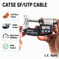Cable Ethernet LAN Cat5e SFTP de 8 Núcleos y 24AWG, Cobre Puro, 305m, para Sistemas de CCTV Industriales, Venta al Por Mayor
