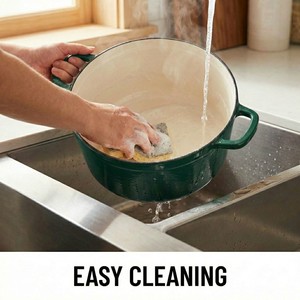 Ensemble de 4 casseroles en fonte émaillée verte E-Top, ustensiles de cuisine, <span class=keywords><strong>cocottes</strong></span> en fonte - Product Image 6
