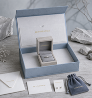 Boîte à bijoux personnalisée Lionwrapack en coffret, boîte à bagues en bois, emballage cadeau, pochette, enveloppe, carte, boîte en papier FSC pour l'emballage