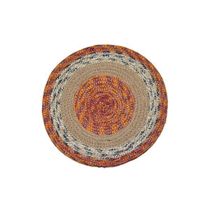 Tapis en jute avec bordure tissée, détail décoratif, tapis de sol pour définir des espaces et décorer une pièce avec style - Product Image 1