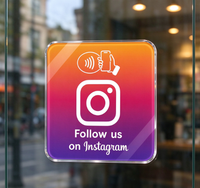 Plaque NFC personnalisée en acrylique pour réseaux sociaux, autocollant de table NFC « Tap to Follow », programmable pour les magasins de services