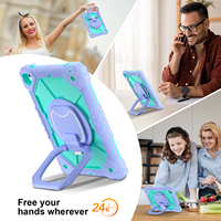 Étui robuste pour tablette, coque antichoc en PC et silicone avec support rotatif à 360° pour iPad 9.7 5e et 6e génération Pro 9.7