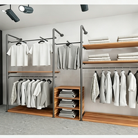 Présentoir de vêtements sur mesure pour toute la boutique, étagère métallique autoportante pour vêtements, présentoir pour vêtements masculins pour magasin de détail