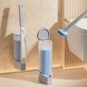 Disposable Toilet Brush Set Wall Mounted Round Head Easy To Clean For Home Use No Drilling Required - Product Image 1