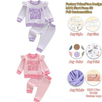 Ensemble de vêtements chic pour bébés et tout-petits : sweat-shirt et pantalon en coton rayé, personnalisable en usine, faible MOQ, collection printemps pour filles