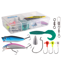 Kit de pêche 39 pièces, leurres et accessoires, ensemble de pêche pour eau douce et eau salée