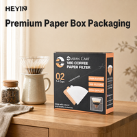 Abgewinkelter Deckel Faltbare Kartonbox Kaffeefilter V-Form Papier Individuelles Logo Vollfarbdruck Kartonverpackung Großhandel