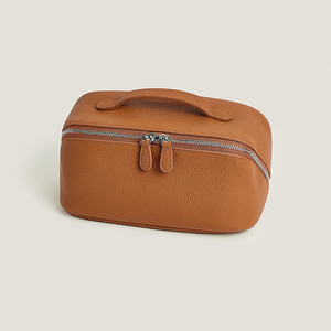 Bolsa de Cosméticos de Cuero Personalizada, Estuche de <span class=keywords><strong>Maquillaje</strong></span> para Mujer, Etiqueta Privada, Organizador de Viaje, Bolsa con Asa, Fabricante OEM ODM - Product Image 1