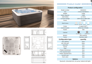 <span class=keywords><strong>Baignoire</strong></span> de marque haut de gamme avec plusieurs fonctionnalités spa, température d'eau stable et fonction de massage - Product Image 3