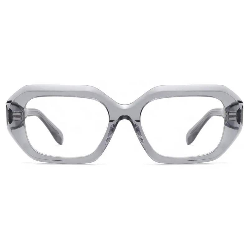 ZOWIN Model 2037 polygon acetate optical frame acetate eyeglasses custom logo frame ready stock glasses retro style eyewear