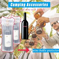 Sacs d'emballage en colonne d'air pour bouteille de vin gonflable indépendante transparente, protecteur d'emballage en plastique, coussin avec pompe gratuite