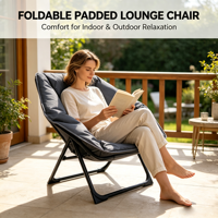 Chaise papillon pliante d'extérieur, chaise lune portable pour camping, dossier confortable, siège de pêche et de repos