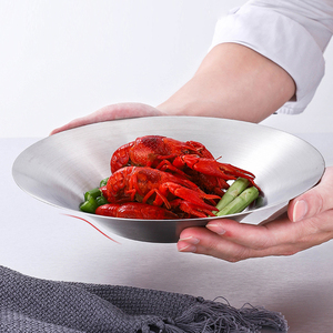 Tazón de Acero Inoxidable para Ensaladas, Frutas y Fideos, Plato Redondo en Forma de V para Servir Pasta y Postres, para Restaurantes, Hogares, Bodas y Servicios de <span class=keywords><strong>Catering</strong></span> - Product Image 2