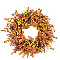 Guirlande de fruits et fleurs en soie pour la récolte d'automne, Thanksgiving et Halloween, 45-50 cm, pour usage intérieur, à suspendre à la porte de la maison