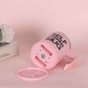 Self Stirring Mug Pink Stainless Steel Coffee Thermos With Lid Novelty Design Home Use - Product Image 4