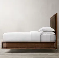 Chambre à coucher classique de luxe américaine Sassanid OEM lit panneau en cuir Benoit