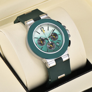Reloj Cronógrafo de Cuarzo para Hombre, Estilo Deportivo de Carreras, Esfera Panda, Correa de Silicona y Acero Inoxidable, Fecha de 24 Horas, Luminoso - Product Image 6